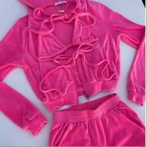 2000s neon pink tracksuit trackset size small